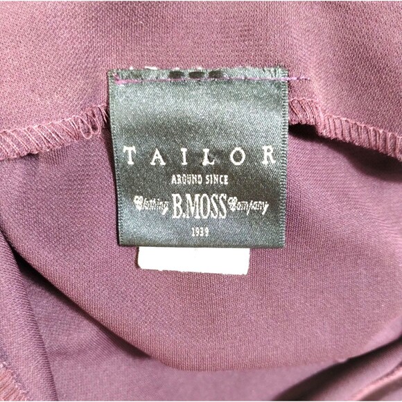 Tailor Dress Women's 8 Black Plum Maxi Stretch Knit Y2K 90s Classic Empire Waist - Picture 4 of 9